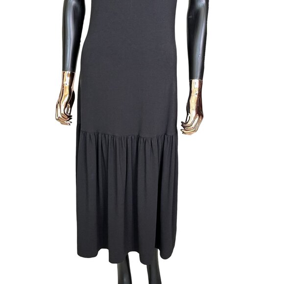 Cuyana Black One Shoulder Drop Waist Midi Dress Small - Picture 9 of 11